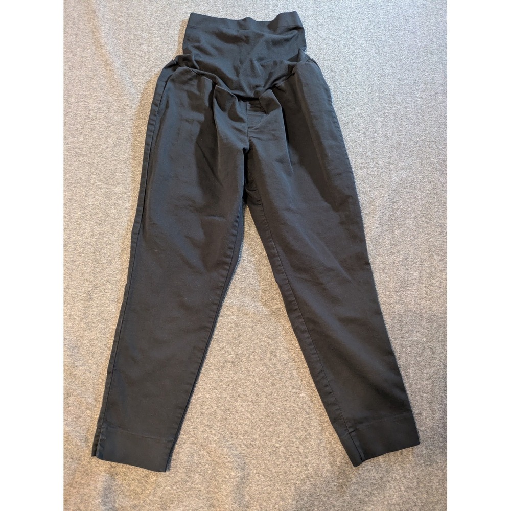 A Glow Maternity Dress Pants Womens Size Lg Black Solid Back Pockets